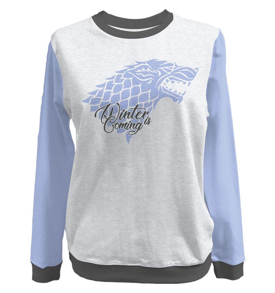 Sweat Stark - Game of Thrones - Femme - Winter is Coming - S, Gris chiné/Bleu