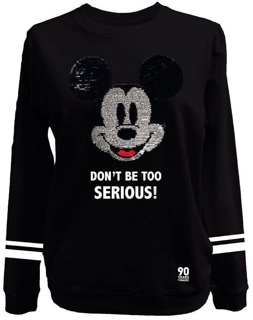 Sweat Mickey - Femme - Disney - Don't be too Serious - S, Noir