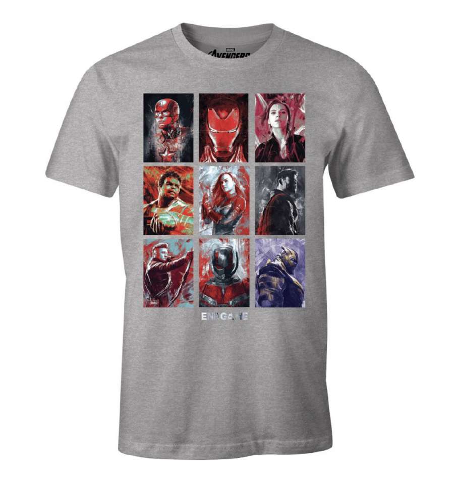 T-Shirt Avengers Endgame - Homme - Marvel - Group Emotion - S, Gris chiné