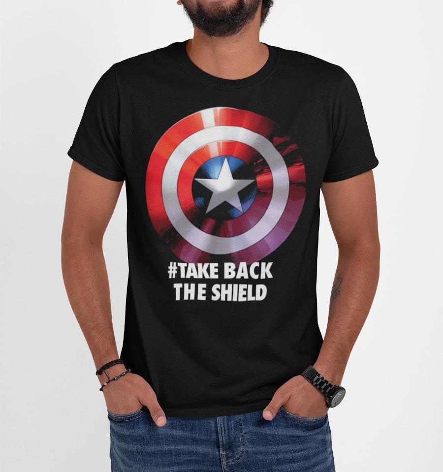 T-Shirt Captain America - Homme - Marvel - Take Back The Shield - S, Noir