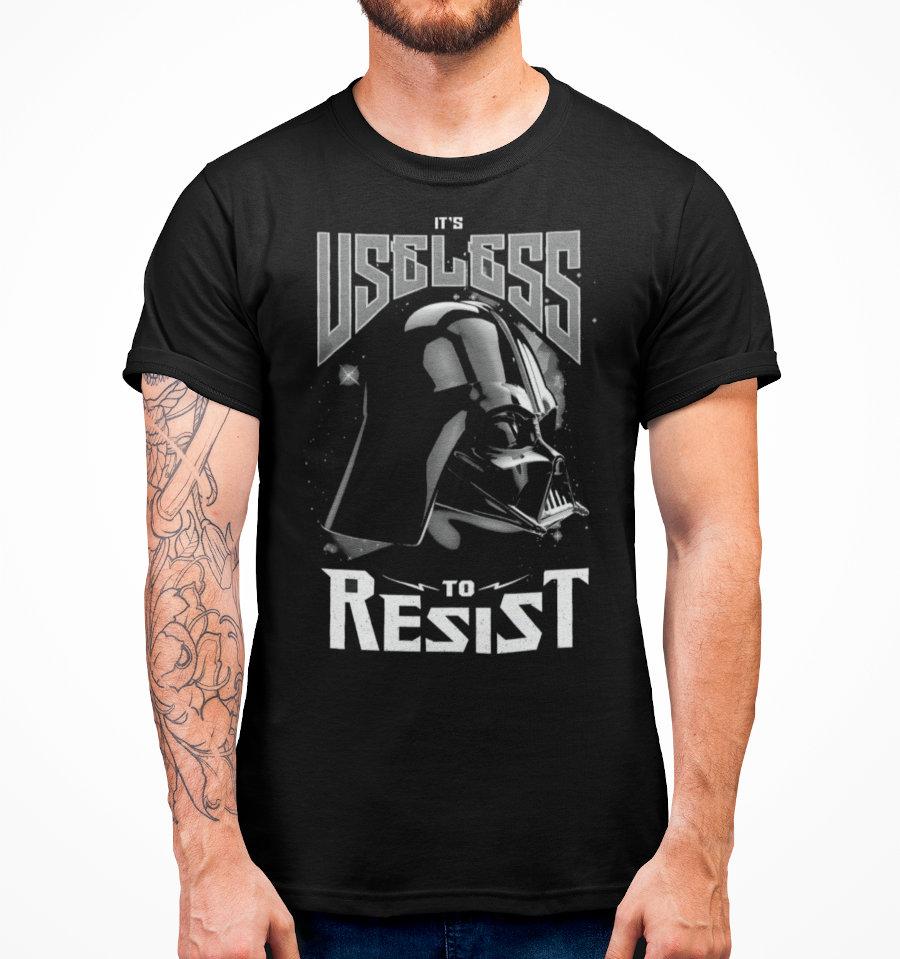 T-Shirt Dark Vador - Star Wars - Homme - Useless to Resist - S, Noir