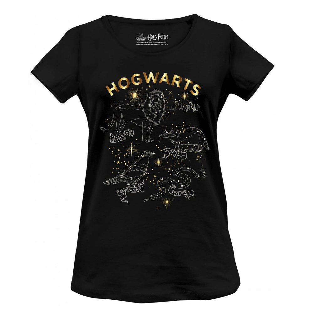 T-Shirt Maisons de Poudlard doré - Femme - Harry Potter