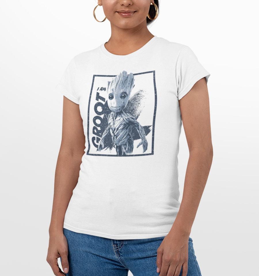T-Shirt Groot - Femme - Marvel - Gardiens de la Galaxie - Nebulous Groot - S, Blanc