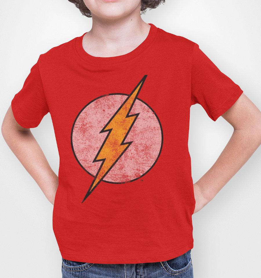 T-Shirt Flash - Enfant - DC Comics - Logo Grunge - 6 ans, Rouge