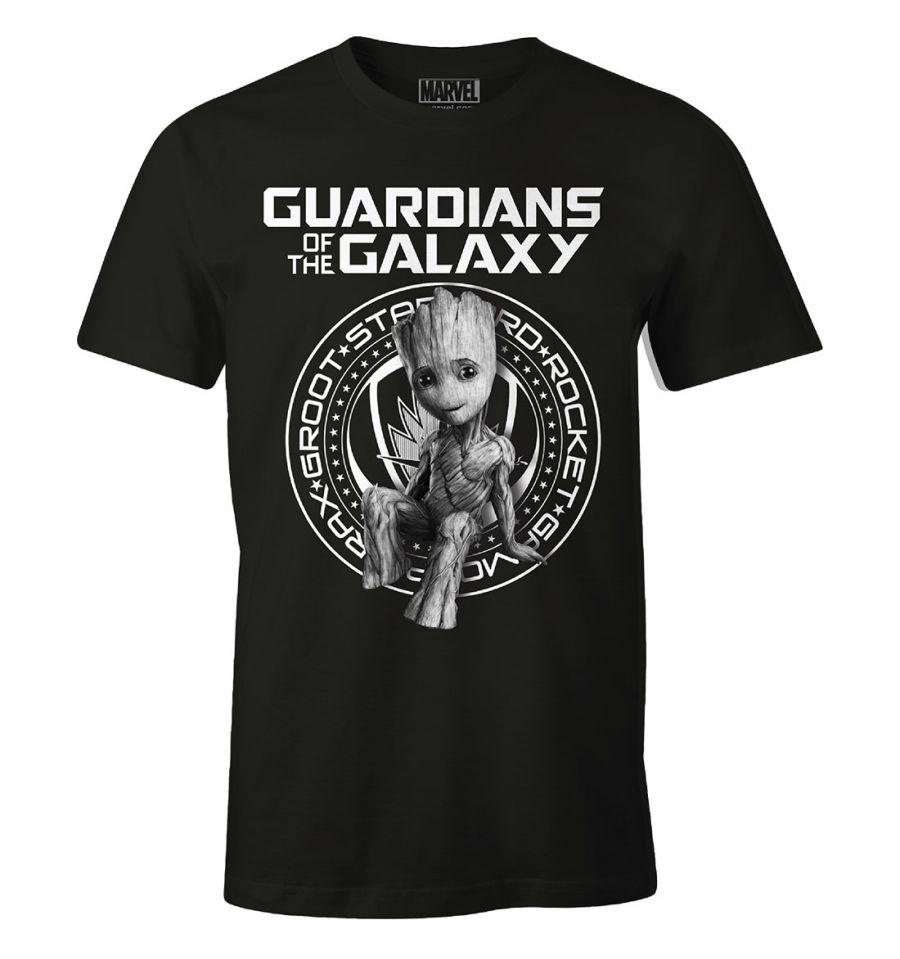 T-Shirt Groot - Gardiens de la Galaxie - Homme - Marvel - Guardian Badge - S, Noir