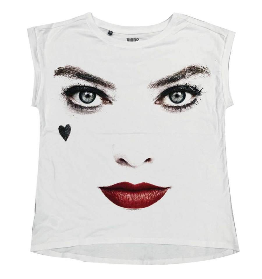 T-Shirt Harley Quinn - Femme - DC Comics - Face - S, Blanc