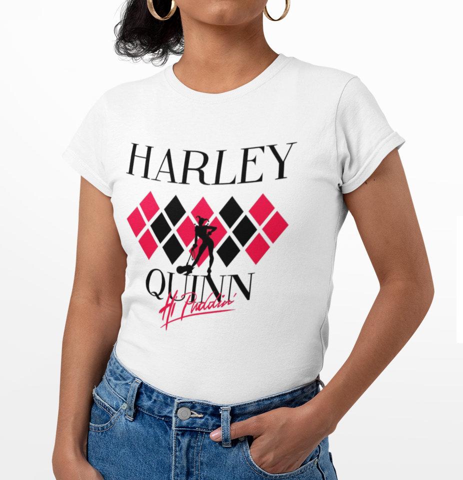 T-Shirt Harley Quinn - Femme - DC Comics - Hi Puddin' - S, Blanc