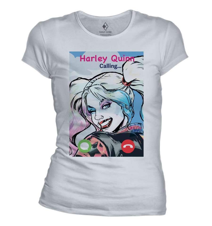 T-Shirt Harley Quinn - Femme - DC Comics - Calling - S, Blanc
