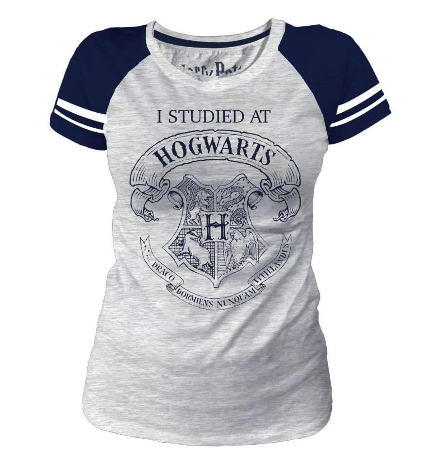 T-Shirt Poudlard - Harry Potter - Enfant Fille - I Studied At Hogwarts - 6 ans, Gris chiné