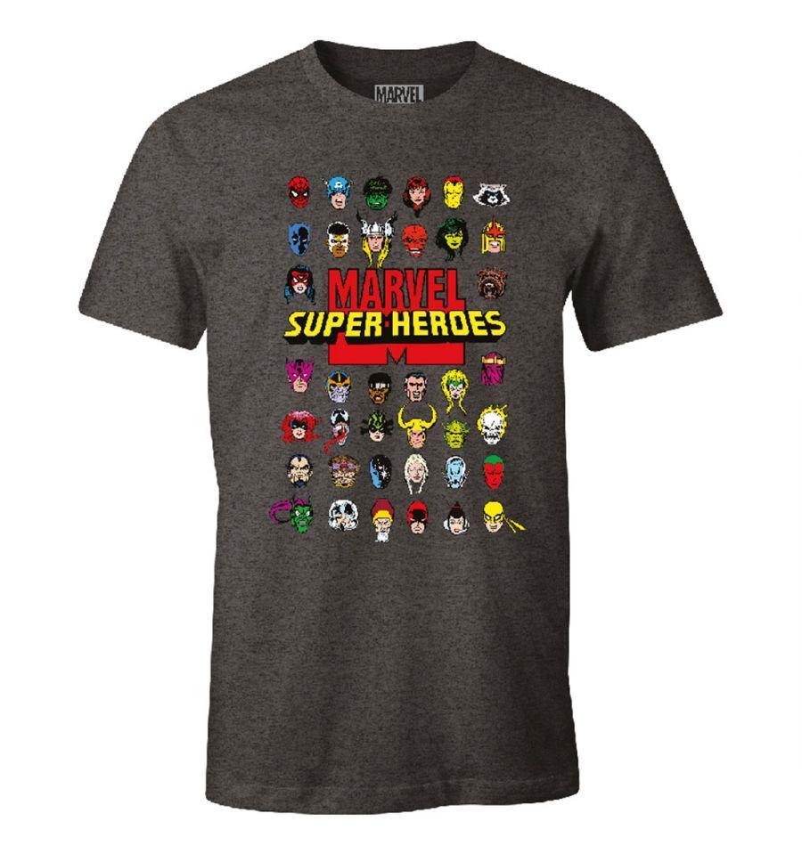 T-Shirt Marvel - Homme - Super-Heroes - S, Anthracite chiné