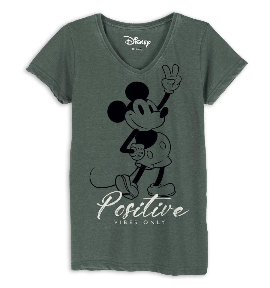 T-Shirt Mickey - Femme - Disney - Positive - S, Kaki