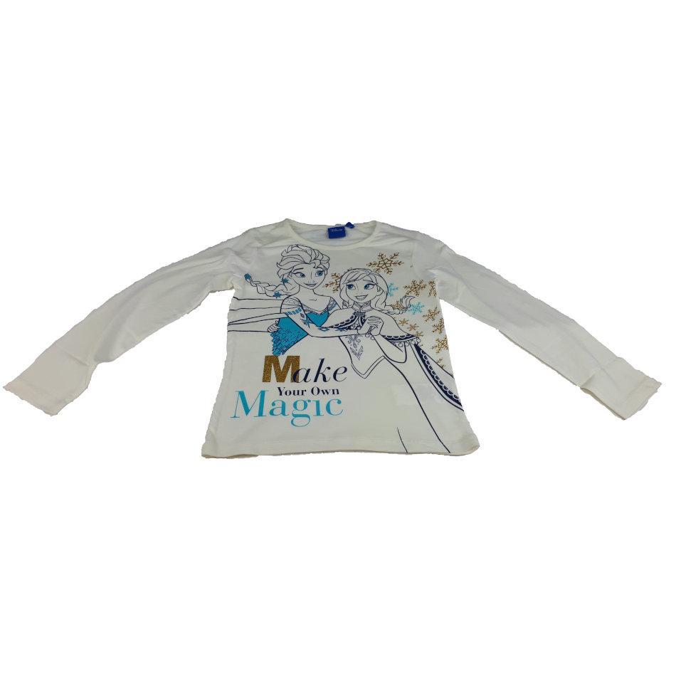 T-Shirt La Reine des Neiges - Enfant - Disney - Paillettes Magic - 4 ans, Blanc cassé