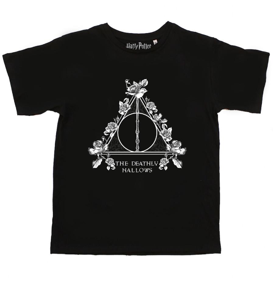 T-Shirt Reliques de la Mort - Harry Potter - Femme - S, Noir
