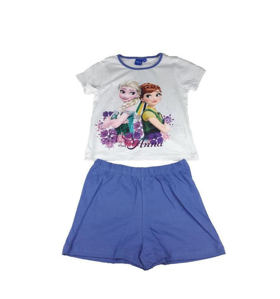T-Shirt + Short La Reine des Neiges - Enfant - Disney - Anna & Elsa - 4 ans, Blanc/Bleu