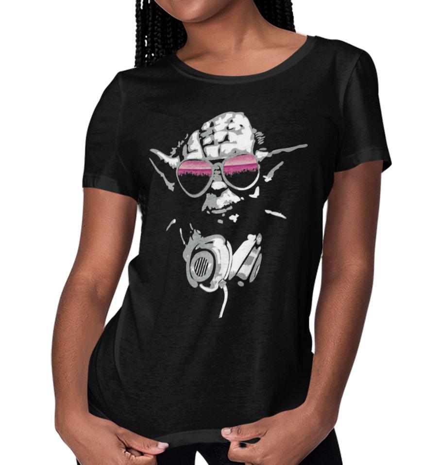 T-Shirt DJ Yoda - Star Wars - Femme - S, Noir