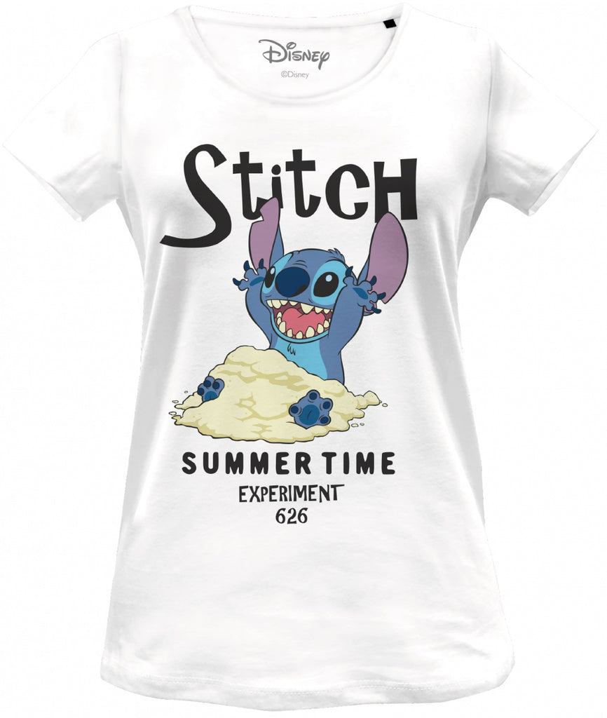 T-Shirt Stitch - Femme - Disney - Summer Time - S, Blanc