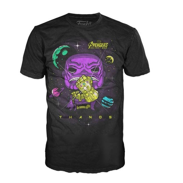 T-Shirt Pop! Thanos - Marvel - S, Noir