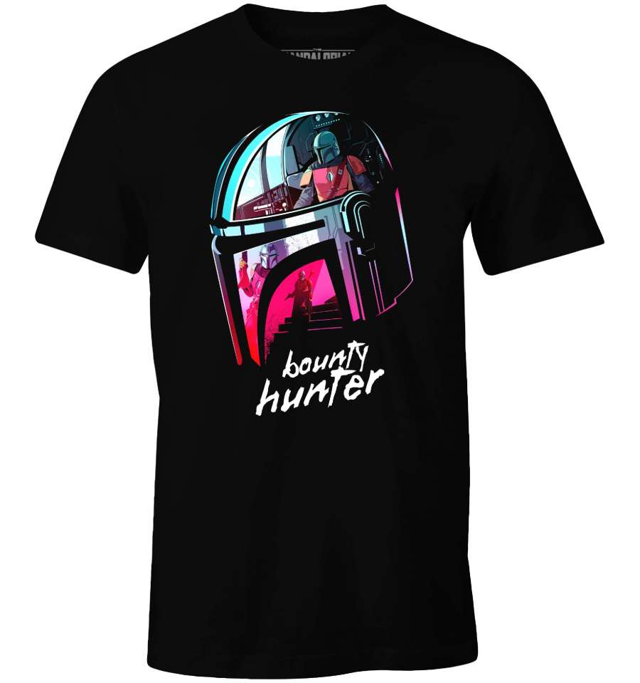 T-Shirt The Mandalorian - Star Wars - Bounty Hunter - S, Noir