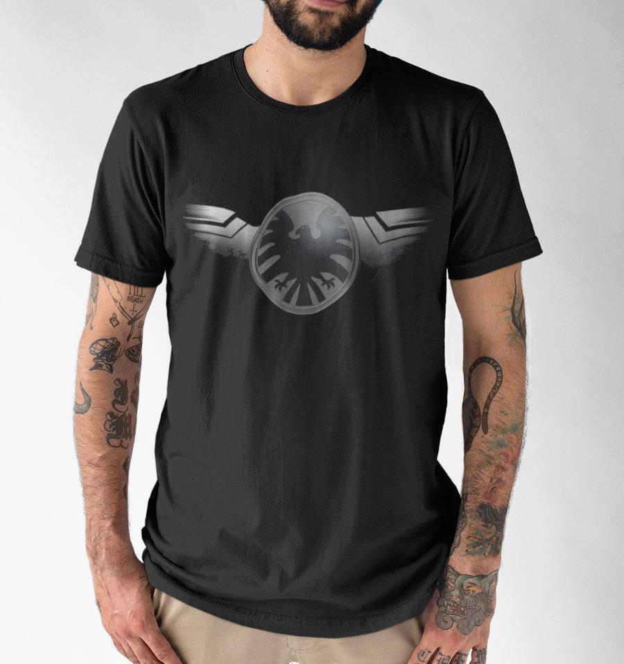 T-Shirt SHIELD Captain Marvel - Homme - Marvel - Nick Fury - S, Noir