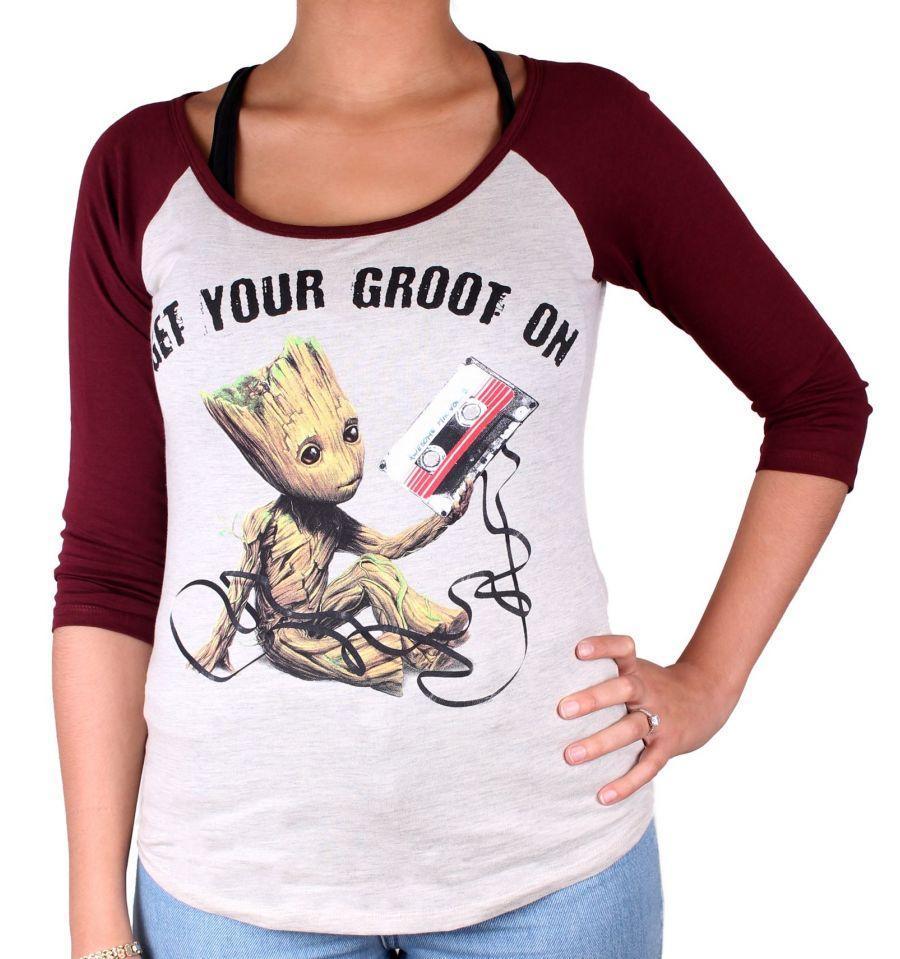 T-Shirt Groot - Femme - Marvel - Gardiens de la Galaxie - Get Your Groot On - S, Écru