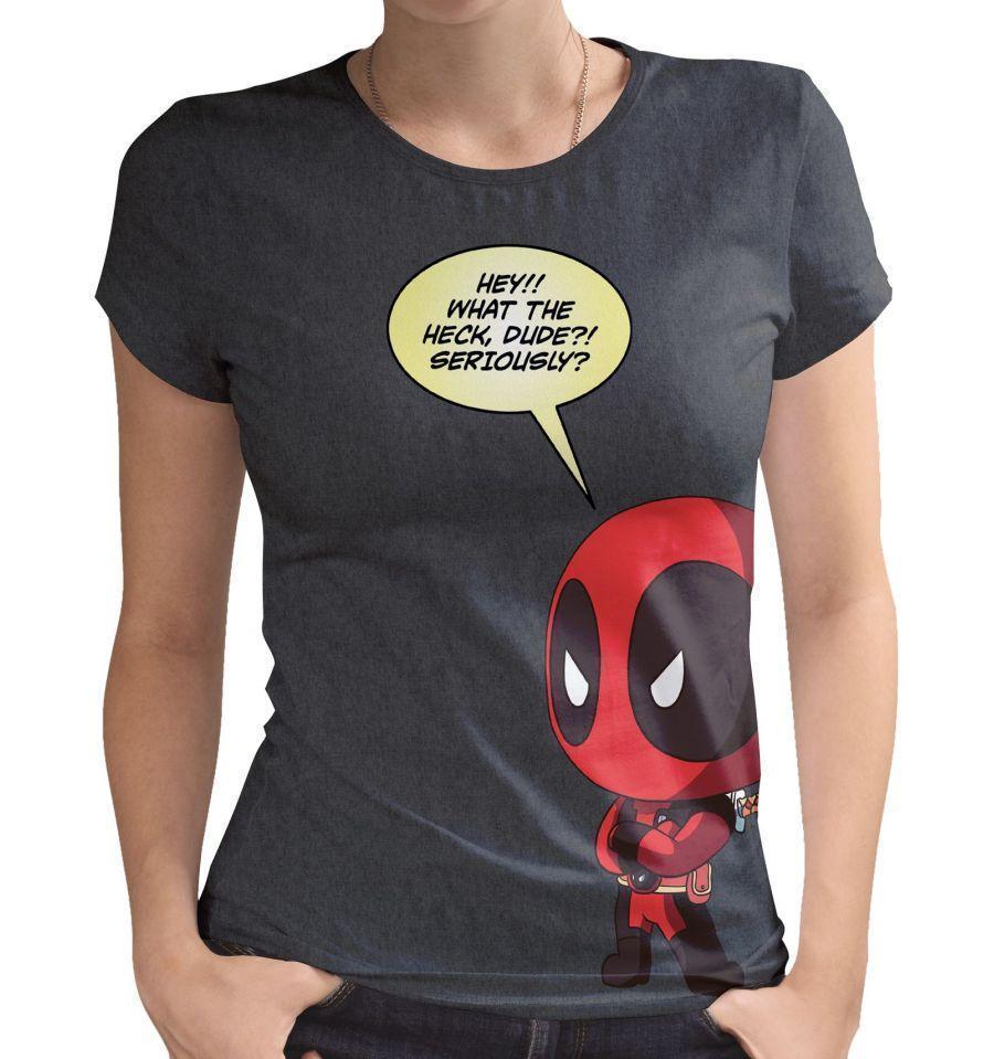 T-Shirt Deadpool - Femme - Marvel - Chiby - S, Anthracite