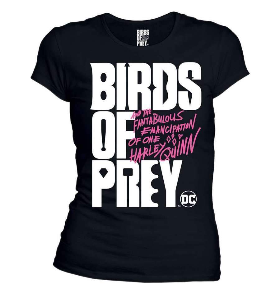 T-Shirt Harley Quinn - Femme - DC Comics - Birds of Prey Logo - S, Noir