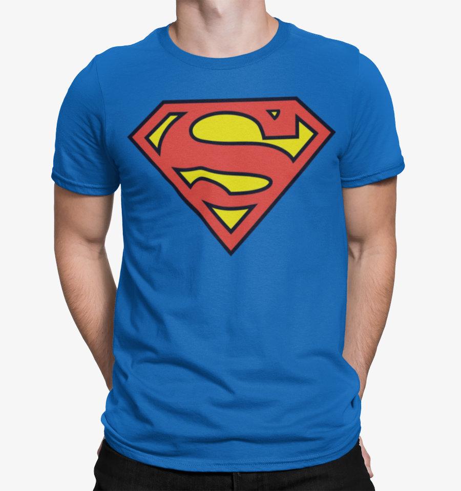 T-Shirt Superman - Homme - DC Comics - Logo Classic - S, Bleu